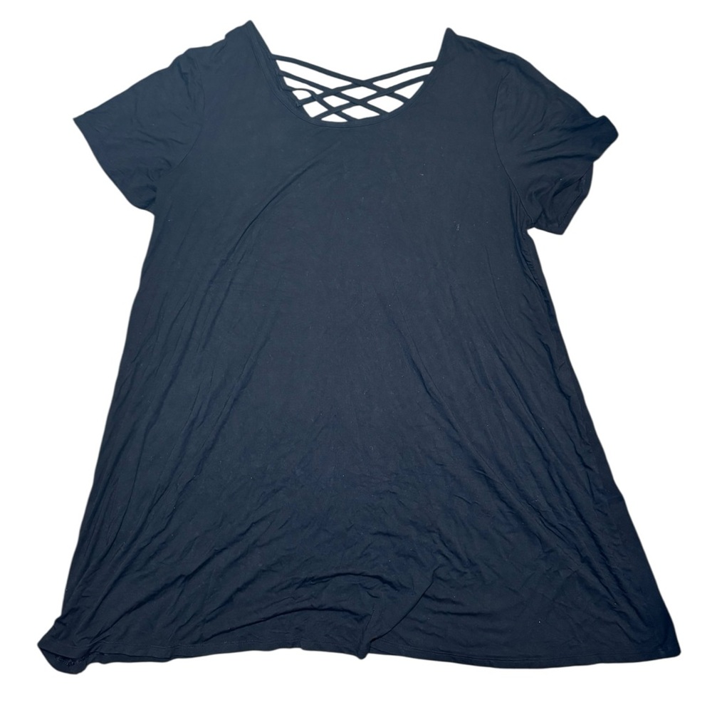 Women's Black Crisscross Back Swim Cover Up
